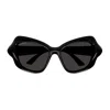 Balenciaga Bb0353s Linea Extreme 001 Black Grey Sunglasses In Nero