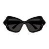 Balenciaga Bb0353s Linea Extreme 001 Black Grey Sunglasses In Black