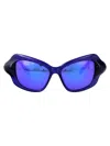 Balenciaga Injectate Blue Violet Sunglasses In Black