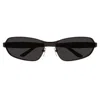 Balenciaga Bb0355s Linea Extreme 001 Grey Grey Sunglasses In Grey-grey-grey