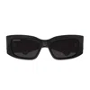 Balenciaga Bb0360s Linea Everyday 005 Black Grey Sunglasses In Nero