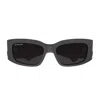 Balenciaga Rectangle Frame Sunglasses Sunglasses In Gray
