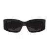 Balenciaga Bb0360s Linea Everyday 005 Black Grey Sunglasses In Black