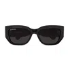 Balenciaga Bb Logo Cat Eye Acetate Sunglasses In Black