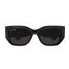 Balenciaga Bb Logo Cat Eye Acetate Sunglasses In Black