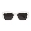 Balenciaga Logo-plaque Sunglasses In White