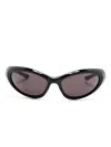Balenciaga Black-black-grey Bio Injection Sunglasses In Black