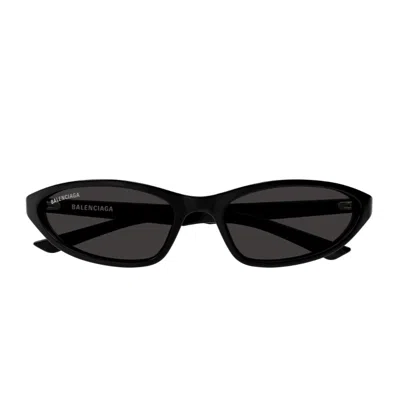 Balenciaga Bb0402s Neo Oval 2.0 Linea Everyday 001 Black Grey Sunglasses