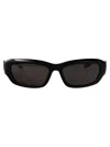 Balenciaga Black Hamptons Rectangle-frame Sunglasses In Black-black-grey