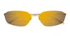 Balenciaga Gold Mercury Rectangular Metal Sunglasses In Gold