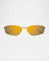Balenciaga Bb0412s Metal Square Sunglasses In Gold
