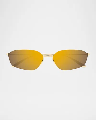 Balenciaga Bb0412s Metal Square Sunglasses In Gold