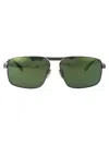 Balenciaga Bb0418sk Sunglasses In Ruthenium-ruthenium-green