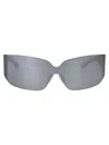 Balenciaga Silver-silver-silver Nylon Sunglasses In Gray