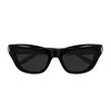 Balenciaga Bb0430s Linea Everyday 001 Black Grey Sunglasses In Black