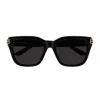 Balenciaga Bb0433sk Linea Everyday 001 Black Grey Sunglasses In Black