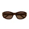 Balenciaga Bb0434sk Linea Everyday 002 Havana Brown Sunglasses In Brown