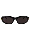 Balenciaga Black-black-grey Recycled Acetate Sunglasses In Black
