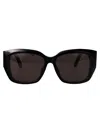 Balenciaga Black-black-grey Recycled Acetate Sunglasses In Black