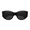 Balenciaga Bb0455s Linea Extreme 001 Black Grey Sunglasses In Black