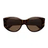 Balenciaga Bb0455s Linea Extreme 002 Havana Brown Sunglasses In Brown