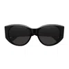 Balenciaga Bb0455s Linea Extreme 001 Black Grey Sunglasses In Blue