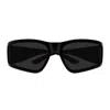 Balenciaga Bb0457s Linea Extreme 001 Black Grey Sunglasses In Black