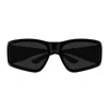 Balenciaga Bb0457s Linea Extreme 001 Black Grey Sunglasses In Black