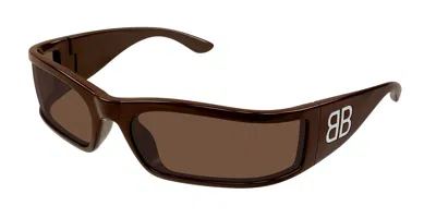 Balenciaga Bb0458s 004 Occhiali Da Sole Marroni Per Uomo In Brown