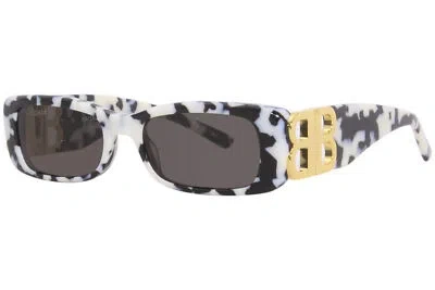 Pre-owned Balenciaga Bb096s 005 Sunglasses Women's Havana/gold/grey Rectangle Shape 51-mm In Gray