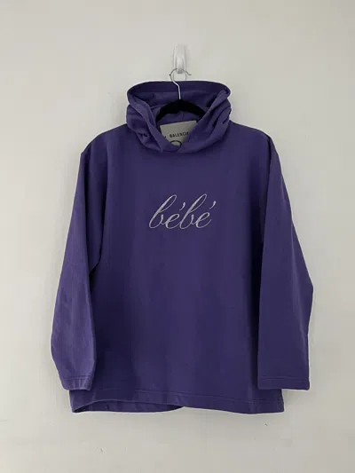 Pre-owned Balenciaga Bébé Embellished Hoodie In Purple