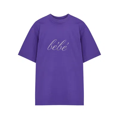 Balenciaga Bébé Purple Embellished Cotton T-shirt