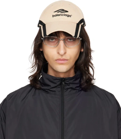 Balenciaga Beige 3b Sports Icon Cap In Neutrals