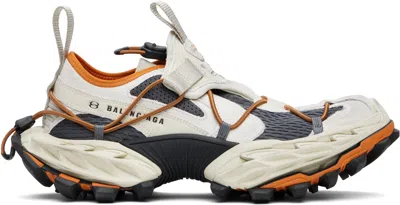 BALENCIAGA BEIGE & ORANGE HIKE SNEAKERS