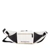 Pre-owned Balenciaga Beige Black Canvas Leather Fanny Pack Sling Bag () In Multi