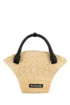 Balenciaga Beige Braided-raffia Mini Tote Bag In Beige
