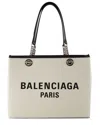 Balenciaga Beige Cotton Duty Free Tote M In Gray