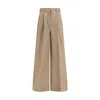 Balenciaga High Waist Pants Wide Leg Belt Loops In Brown