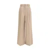 Balenciaga High Waist Pants Wide Leg Belt Loops In Brown