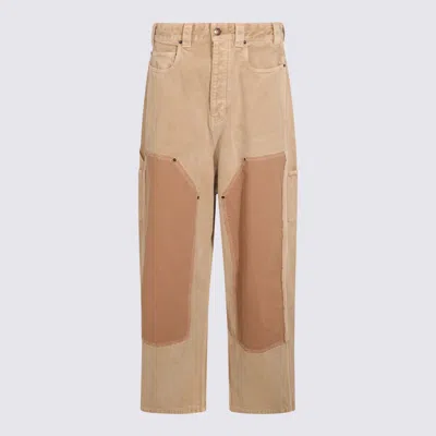 Balenciaga Beige Cotton Pants In Nude