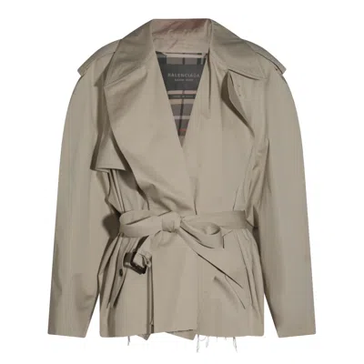 BALENCIAGA BEIGE COTTON TRENCH COAT
