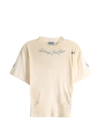 Balenciaga Beige Cotton T-shirt In Yellow