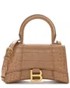 Balenciaga Beige Croc-embossed Calfskin Leather Hourglass Top Handle Bag  (authentic Pre-loved)