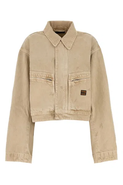 Balenciaga Beige Denim Jacket In Neutral