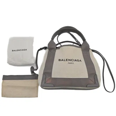 Pre-owned Balenciaga Beige Gray Canvas Tote Bag ()