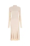 Balenciaga Sand Silk Blend Dress In Beige