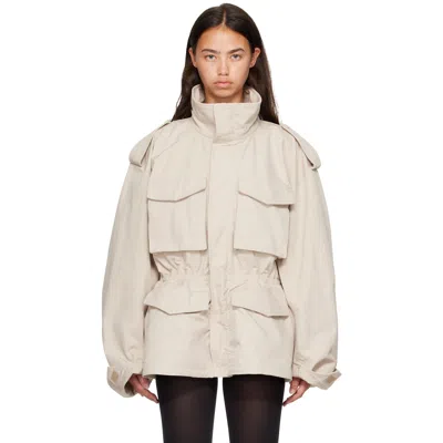 Balenciaga Beige Hourglass Parka In 9710 Light Beige