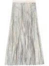 Balenciaga Pleated High Waist Midi Skirt In Beige