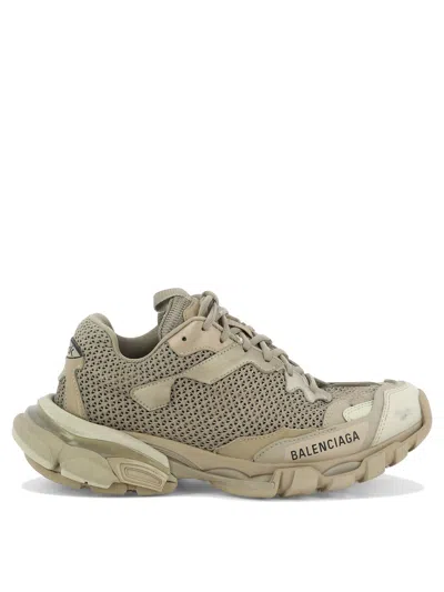 Balenciaga Beige Lace-up Sneakers For Women In Tan