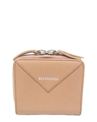 Balenciaga Beige Leather Bi-fold Wallet (authentic Pre-loved)